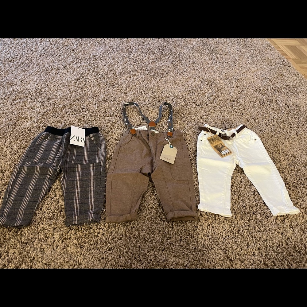 3 x NWT Zara Kids Boys 12-18 Months Pants